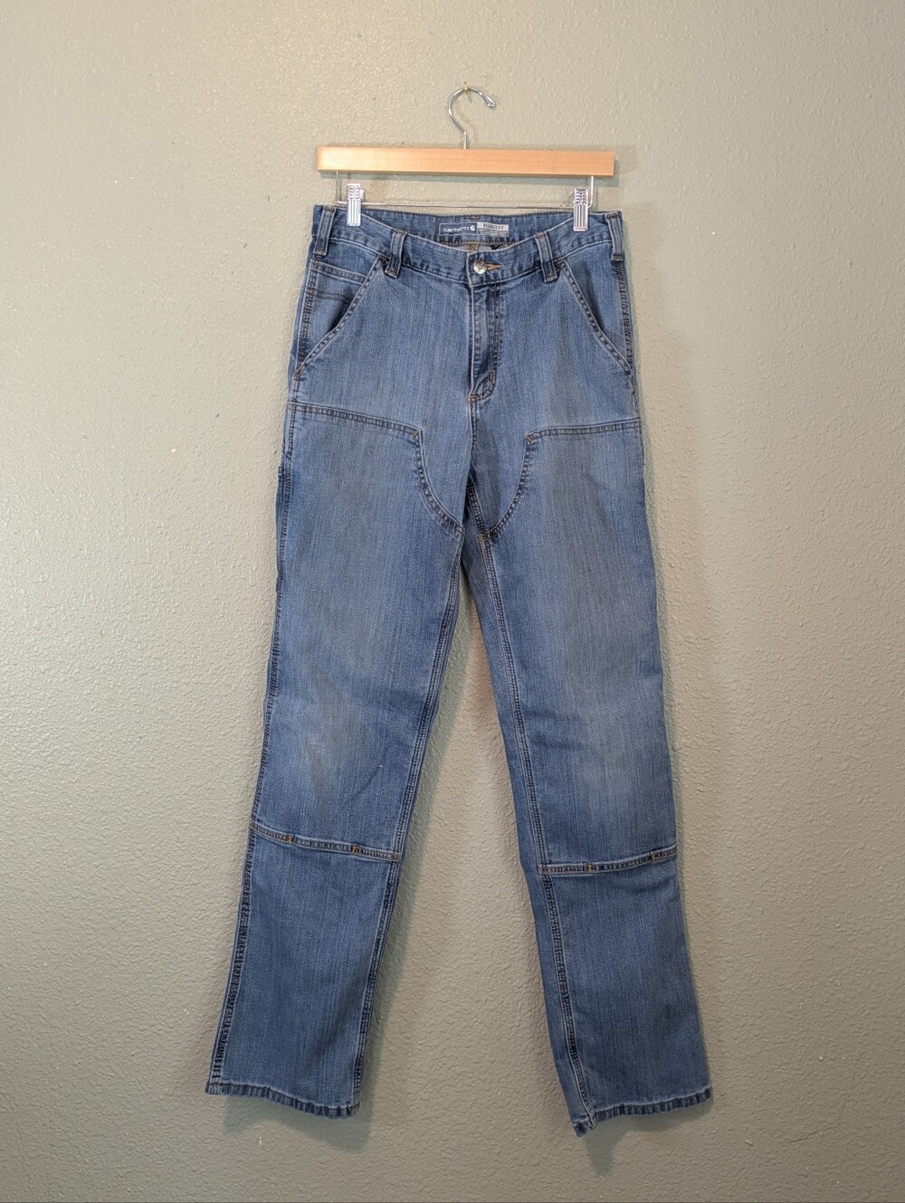 Carhartt Women's Straight Work Jeans in Light Blue Denim